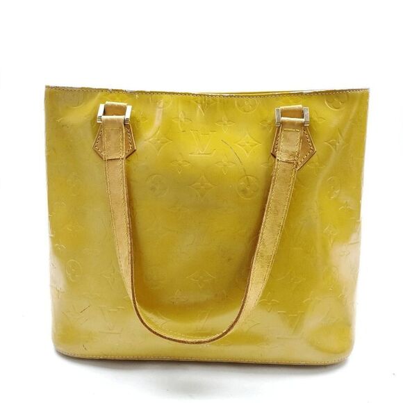 Authentic Louis Vuitton LV Vtg 1999 Yellow Vernis Leather Houston Handbag *FLAWS - Picture 1 of 14